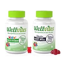 Kids Multivitamin & Sleep Well Melatonin Gummies Bundle - Sugar Free, Vegan, Non-GMO – Vitamins for Kids – Sleep Gummies for Adults – Natural Berry Flavor - 60 Count (Pack of 2)