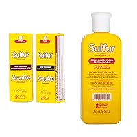 Sulfur Ointment with 10% Sulfur and Facial Wash Bundle, Reduces Pimples, Blackheads, Blemishes, Unclogs Pores, Balances Oil, Smoother Skin