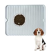 Silicone Pet Feeding Mat, Dog and Cat Waterproof Anti-Slip Placemat, Pet Food and Water Feeding Mats Raised Edges to Prevent Spills, Pet Food Tray to Stop Food and Water Bowl Messes on Floor
