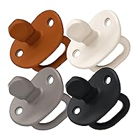 Boon Jewl Silicone Orthodontic Pacifier - Baby Pacifier with Soothing Gem Shaped Nipple - Comfortable Baby Pacifiers Support Natural Oral Muscular Development - Neutral - 4 Count - 3-6 Months