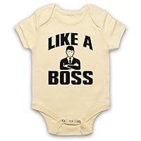 Unisex-Babys' Like A Boss Funny Slogan Baby Grow