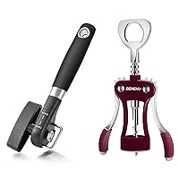 Premium Wing Corkscrew Wine Opener with Multifunctional Bottle Openers Smooth Edge Side Can Opener Manual with Durable Sharp Blade