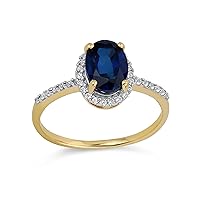 Personalize Women's Birthstone Jewelry: 1.5-3CT Oval Created Sapphire Gemstone Yellow Citrine Zircon Halo Ring 10K Gold or Gold Plated .925 Sterling Silver