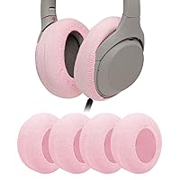 Geekria 2 Pairs Knit Headphones Ear Covers, Washable & Stretchable Sanitary Earcup Protectors for Over-Ear Headset Ear Pads, Sweat Cover for Warm & Comfort (M/Pink)