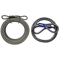 Master Lock Steel Bike Lock Cable, 30 ft. Long x 3/8 in. Diameter Vinyl Coated Cable,Gray & BRINKS - 7 ft x 5/8