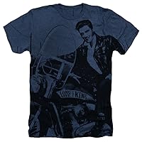 Elvis Presley Profiles Unisex Adult Sublimated Heather T Shirt