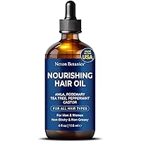 Nexon Botanics Nourishing Hair Oil 4 fl oz - Hair Growth Oil for Damaged Hair, Curly Hair, Frizzy Hair, Dry Scalp - For Men and Women