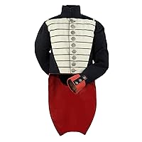 New Napoleonic Prussian Uniforms Black/White Lapel Wool Army Tail Coat XS-4XL