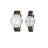 Men & Women Wrist Watch | Black Synthetic Leather Strap | Multicolor Dial Analog Watch - for Couple