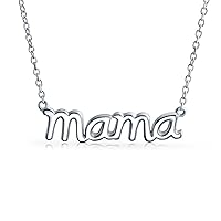 Bling Jewelry Personalized Name Plated Talk Station Pendant MAMA Word Necklace For Mother For Wife Women 14K Rose Gold Plated .925 Sterling Silver