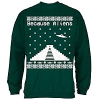 Old Glory Because Aliens Pyramid Ugly Xmas Sweater Forest Adult Sweatshirt - 2X-Large
