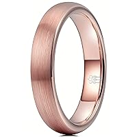 THREE KEYS JEWELRY Womens Tungsten Carbide Unisex Brushed Rose Gold Wedding Bands Rings for Women 2mm 4mm 6mm 8mm Comfort Fit Vintage