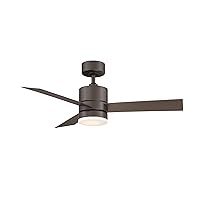 Axis Smart Indoor and Outdoor 3-Blade Ceiling Fan 44in Bronze with 3000K LED Light Kit and Remote Control works with Alexa, Google Assistant, Samsung Things, and iOS or Android App