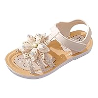Girls Size 2 Water Shoes Children Sandals Soft Flat Shoes Fashion Comfortable Bow Soft Adjustable Sandals for Girls