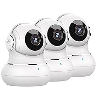 3 Pack Indoor Security Camera, 2.4GHz WiFi Home Camera