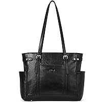 Laptop Totes for Women Genuine Leather Briefcase Large Ladies Shoulder Bag Work Handbags 15.6 Inch Computer