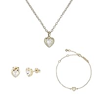 Ted Baker London Crystal Heart Bundle, Han Crystal Earrings, Hannela Crystal Necklace, Hansa Crystal Bracelet (Gold Tone/Crystal)