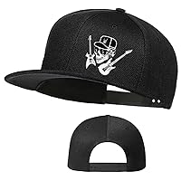 Flat Bill Brim Hat for Men Snap Backpack Men's Snapback Hats Trucker Hats Adjustable Men's Baseball Caps Black