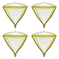 4D Foil Balloons Cube Diamond Shaped Helium Balloons for Wedding Bridal Baby Shower Birthday Grad Party Decor Pack of 4 (Gold Diamonds)