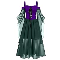 XJYIOEWT Formal Dresses for Women Plus,Lace Easter Women Shoulder Plus Dress Sleeve Size Cold Up Women's Dress Sexy Wome