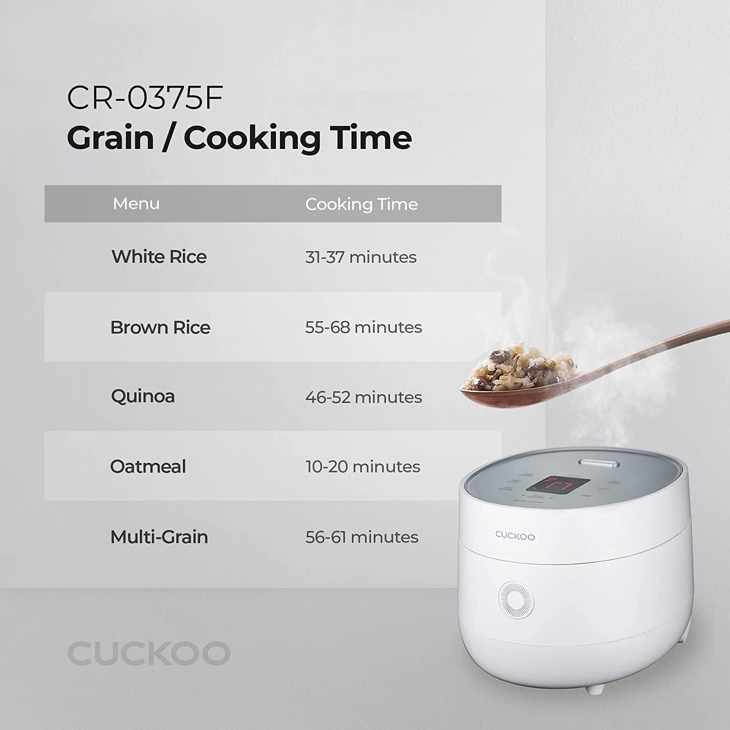 Mua CUCKOO CR-0375F 3-Cup/0.75-Quart (Uncooked) Micom Rice Cooker 10  Menu Options: Oatmeal, Brown Rice  More, Touch-Screen, Nonstick Inner Pot  White trên Amazon Mỹ chính hãng 2023 Giaonhan247