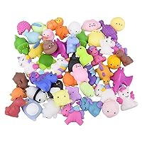 50 Bagged Cute Animal Mochi Squishy Animals - Kawaii - Sensory, Stress, Fidget Party Favor Toy Bulk - Bright (50 Bagged Mochi Assorted)
