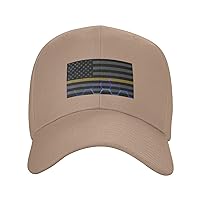Honeycomb Style United States Thin Gold Line Flag Baseball Cap for Men Women Dad Hat Classic Adjustable Golf Hats