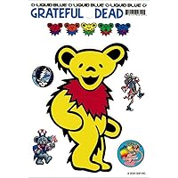 Liquid Blue Grateful Dead Yellow Dancing Bear - Bumper Sticker/Decal