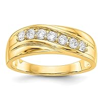 14k Gold Lab Grown Diamond SI1 SI2 G H I Mens Band Size 10.00 Jewelry for Men