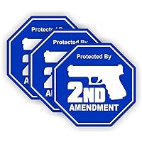 2nd Amendment V3 Stop Sign (3 PACK) Full Color Printed Sticker by StickerDad® (size: 2