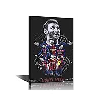 Canvas Wall Art La Liga League Titles Lionel Messi Contemporary Home Decor Wall Art Gallery Wrapped Canvas Prints Decor for Living Room Office Bedroom Posters Framed Ready to Hang - 24