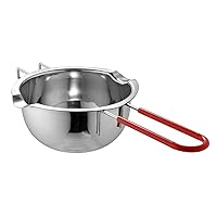 18/8 Stainless Steel Universal Melting Pot, Double Boiler Insert, Double Spouts, Heat-Resistant Handle, Flat Bottom, Melted Butter Chocolate Cheese Caramel Homemade Mask =580ML (Silver)