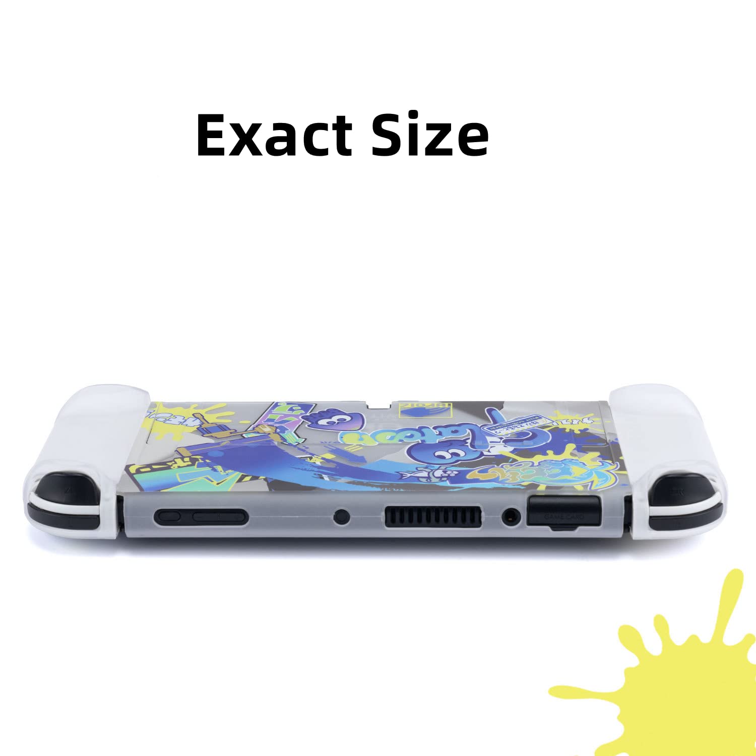 ENIFLY Cute Soft Shockproof Splatoon Dockable Cover Case Compatible with Nintendo Switch OLED, Durable Scratch Resistant Shell for Joycon, Silicone Protective Skin Set