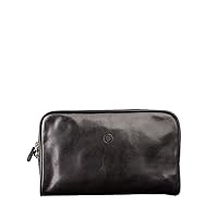 Maxwell Scott - Luxury Leather Toiletry Dopp Bag Kit for Men - Handmade from Italian Hides - The Raffaelle Black