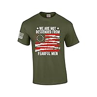 We are Not Descended from Fearful Men American Flag Men's Short Sleeve T-Shirt Graphic Tee Graphic Tee-Military-5xl