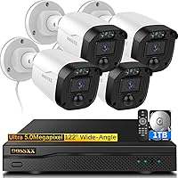 (Full HD 5MP Definition) Wired Security Camera System Outdoor Home Video Surveillance Cameras CCTV Camera Security System Outside Surveillance Video Equipment Indoor
