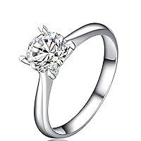 Solid Gold Engagement Ring 0.5ct Moissanite Rings for Women Wedding Promise Anniversary Eternal Proposal
