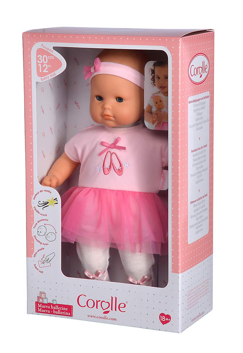 Corolle 9000100290 Mon Premier Poupon Maeva Ballerina 30 cm / French Doll with Charm and Vanilla Fragrance , Pink