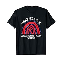 I Wear Red & Blue Congenital Heart Disease Awareness T-Shirt