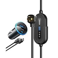 Anker Electric Vehicle Charger, 7.6KW Level 2 Portable Fast Charger with J1772 Connector and 25 ft Cable, NEMA 14-50 Plug, Anker USB C Car Charger Adapter, 52.5W Cigarette Lighter Charger