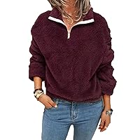 Women's Cashmere Sweater Double-Sided Velvet Fleece Coat Faux Cashmere Sweater Long Sleeve Lapel Plush Sweatshirt