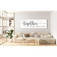 DOLUDO Family Sign Wall Art Print Together We Make A Beautiful Family Poster Canvas Painting Farmhouse Living Room Decor Unframed