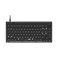 Keychron V1 Wired Custom Mechanical Keyboard Barebone Knob, 75% Layout QMK/VIA Programmable Macro with Hot-swappable Support Compatible with Mac Windows Linux (Frosted Black - Translucent)