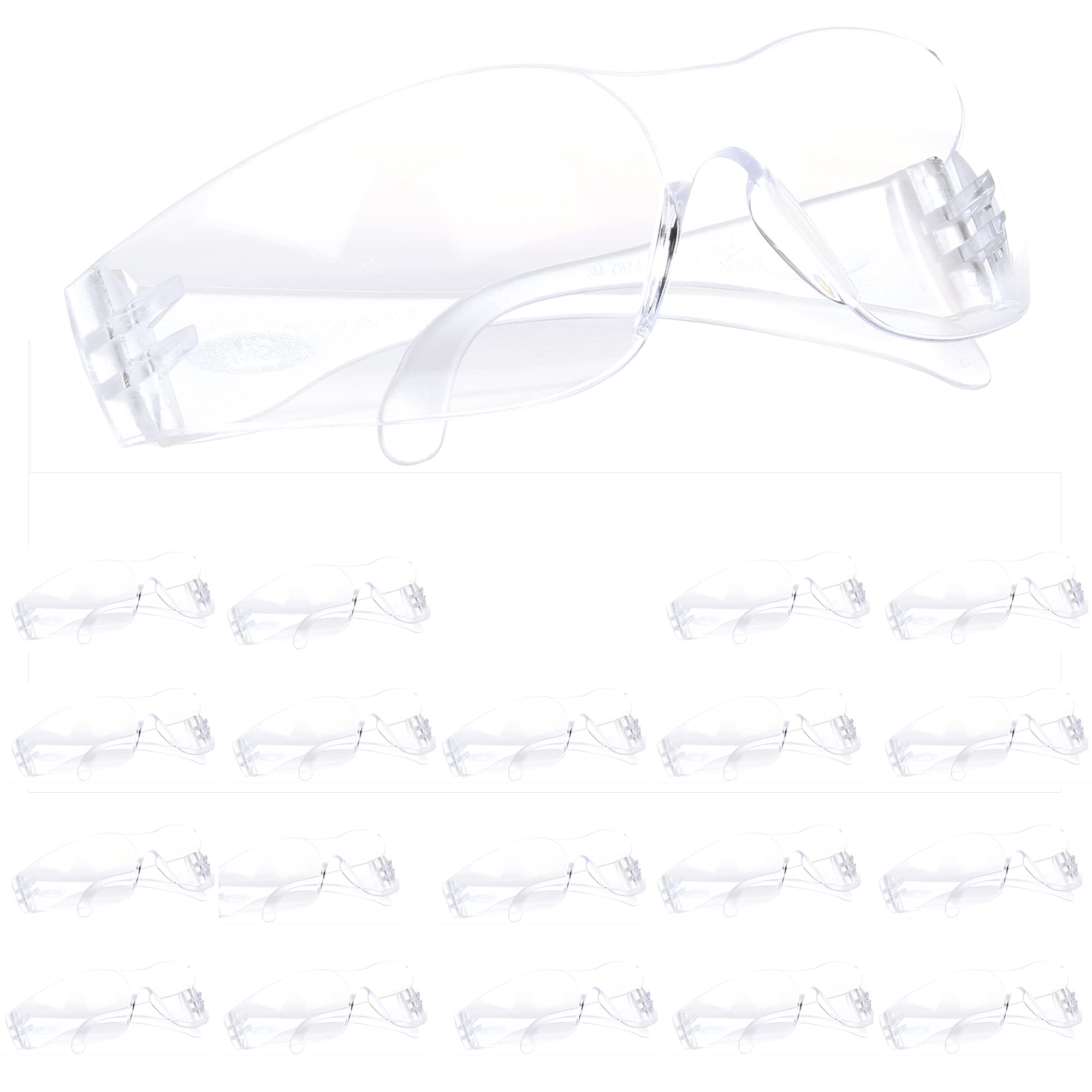 3M Safety Glasses, Virtua, 100 Pair, ANSI Z87, Clear Lens, Clear Frame