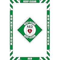 NMC AED, Keep Clear Walk-On Floor Marking Kit with Textured Non-Slip Surface, Configurable (Includes 12 X 12 Center Floor Sign and Marking Strips with Corner Angles), WFKSM03