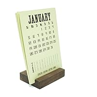 2024 Walnut Wood Block Desk Calendar Stand