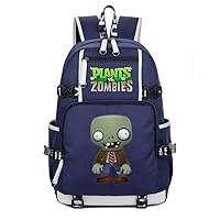 Plants vs. Zombies Game Backpack Student Schoolbag Laptop Book Bag Casual Dayback Blue 2,One Size