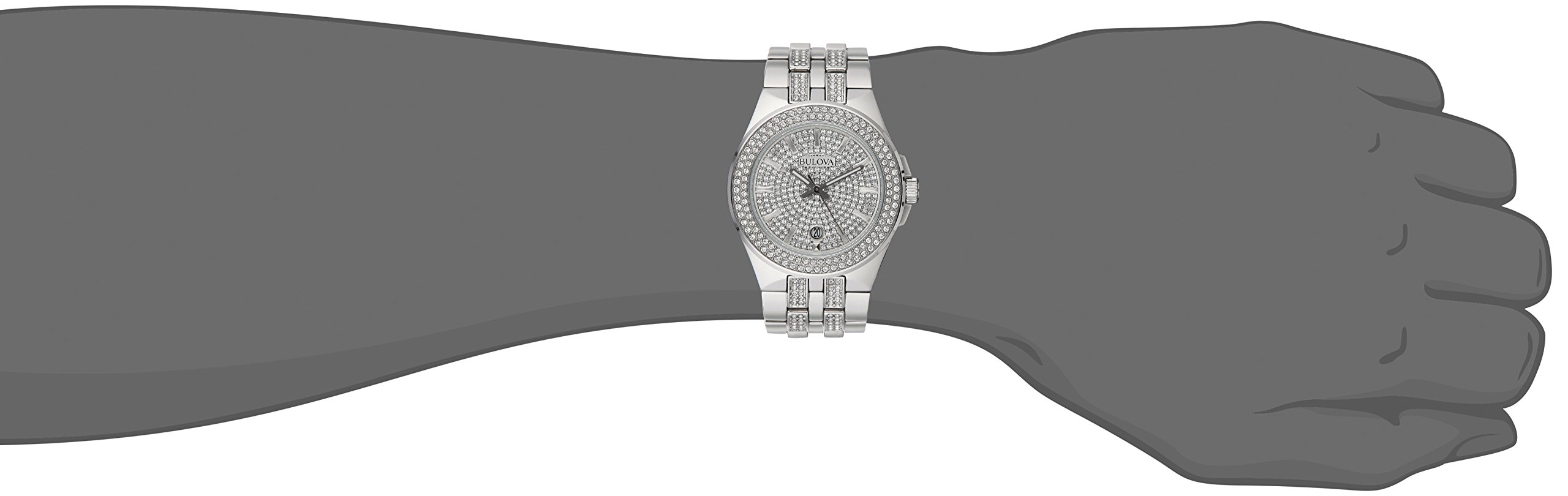 Bulova Men's Crystals Stainless Steel 3-Hand Quartz Watch Style: 96B235