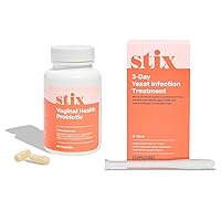 Stix Vaginal Health Probiotic & 3-Day Yeast Infection Treatment - Maintain pH Balance, Vaginal Microbiome, and Treat External Itching & Irritation