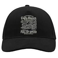 Atspauda Custom Motorcycle Cafe Racer London Street Bequeme Unisex gebürstete Baumwolle Baseball Trucker Cap mit Schnalle schwarz, Schwarz , Einheitsgröße